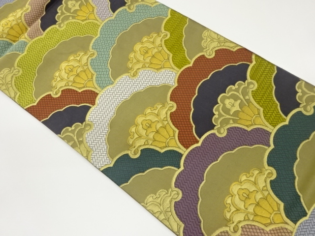 JAPANESE FUKURO OBI / WOVEN FLOWER ARABESQUE